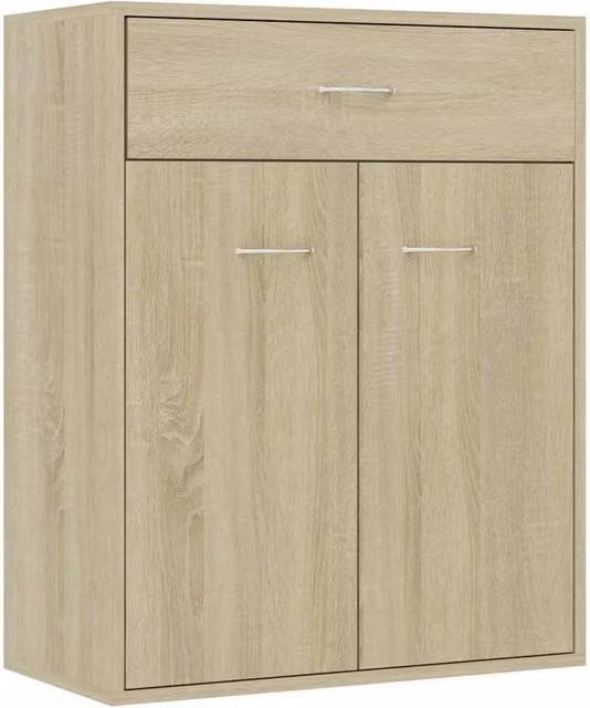 Berkfield Home Sonoma Oak Sideboard in Light Brown, W/D/H: 60 x 30 x 75 cm