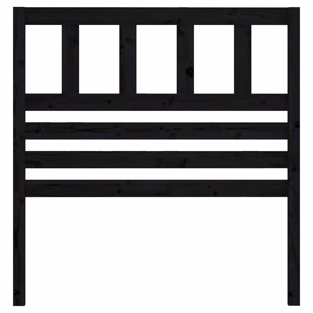 Berkfield Home Black Solid Wood Pine Bed Headboard, W: 106 cm, D: 4 cm, H: 100 cm – 3