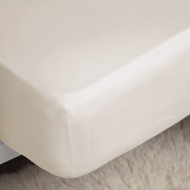 Belladorm Pima Cotton 450 Thread Count Extra Deep Fitted Sheet, Ivory, W/D/H: 90 x 190 cm