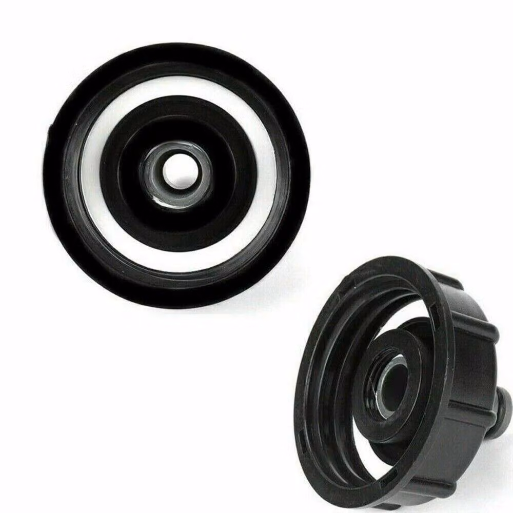 VOGREX Black Plastic 2 inch IBC Tank Adapter Hose Lock Tap Connector with Flow Control – 3