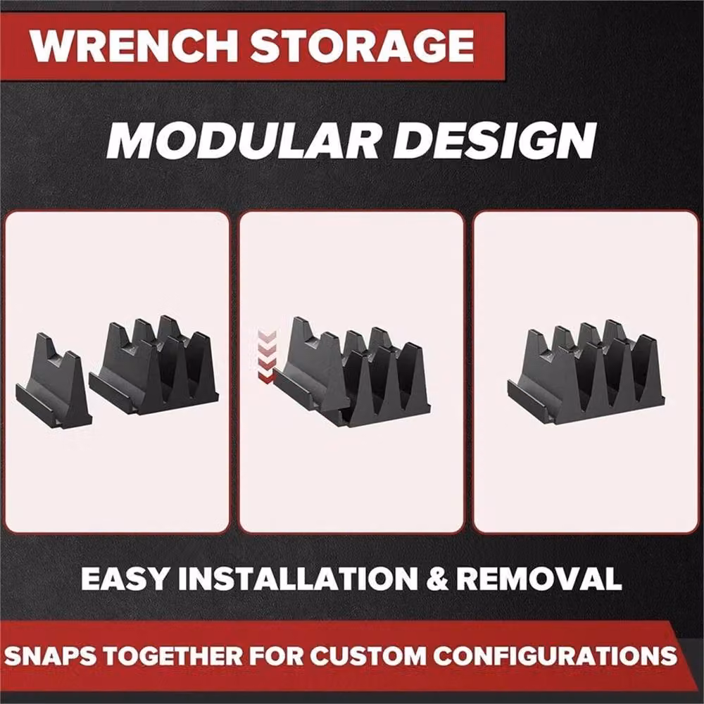 Nordara 46-Piece Magnetic Wrench Organizer and Free-Combination Tool Storage in Black – 3