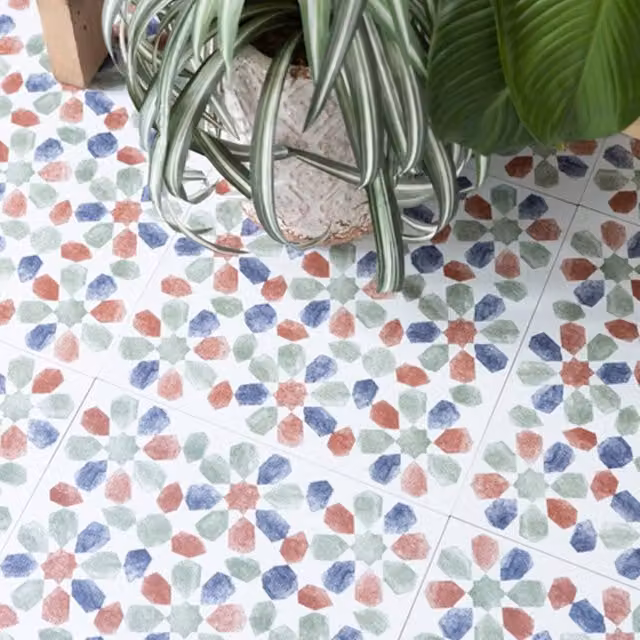 D-C-Fix Spanish Leaves Self Adhesive Vinyl Floor Tiles, Multicolour, Pack of 11, W/D/H: 30.48 x 30.48 x 30.48 cm – 1