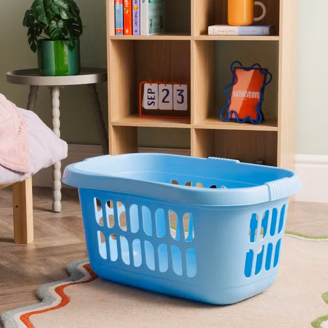 Wham Hipster Ventilated Laundry Basket with Handles, Blue