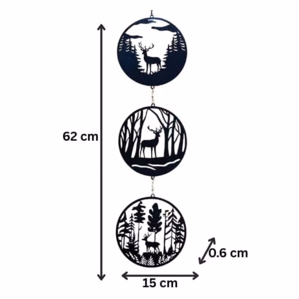 Marco Paul Black Metal Stag Hanging Garden Tree Decoration – 2