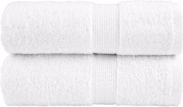 Berkfield Home SOLUND Premium Cotton Soap Towels, 2 Pack, White, W/D/H: 30 x 30 cm, 600gsm