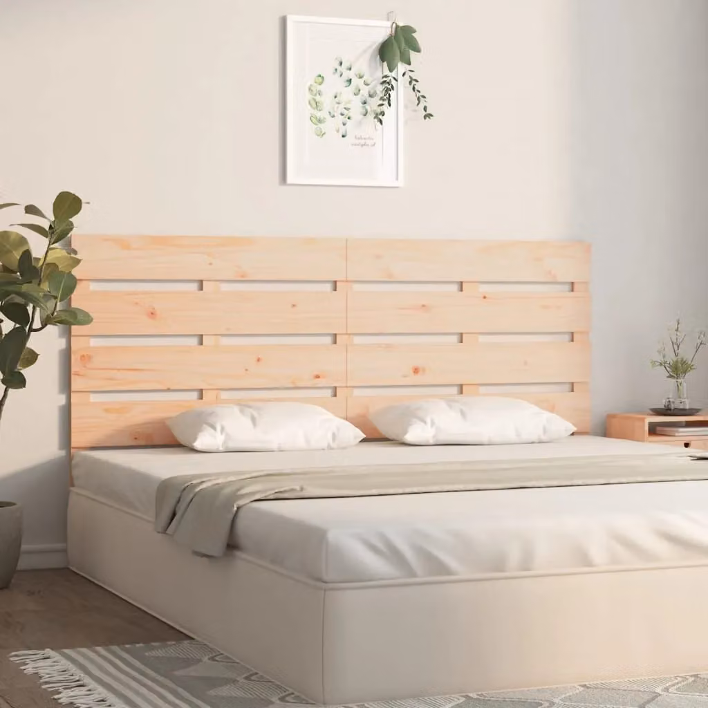 Berkfield Home Rustic Solid Wood Pine Headboard in Brown, W: 200 cm, D: 3 cm, H: 80 cm – 1