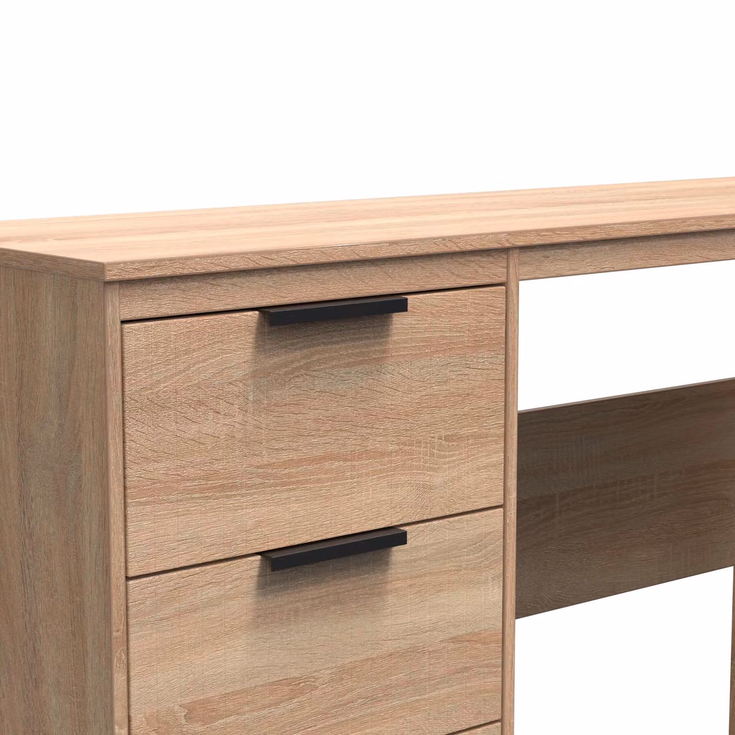 Ready Assembled 2 U Denver 3 Drawer Desk in Light Oak – 3
