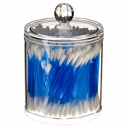 Orsina Transparent Cotton Ball and Bud Organiser, W/D/H: 9 x 9 x 13 cm – 2