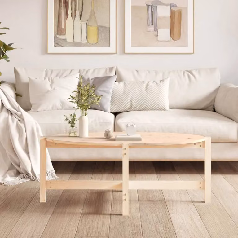 Berkfield Home Rustic Solid Pine Coffee Table, Brown, W/D/H: 118 x 63 x 45 cm