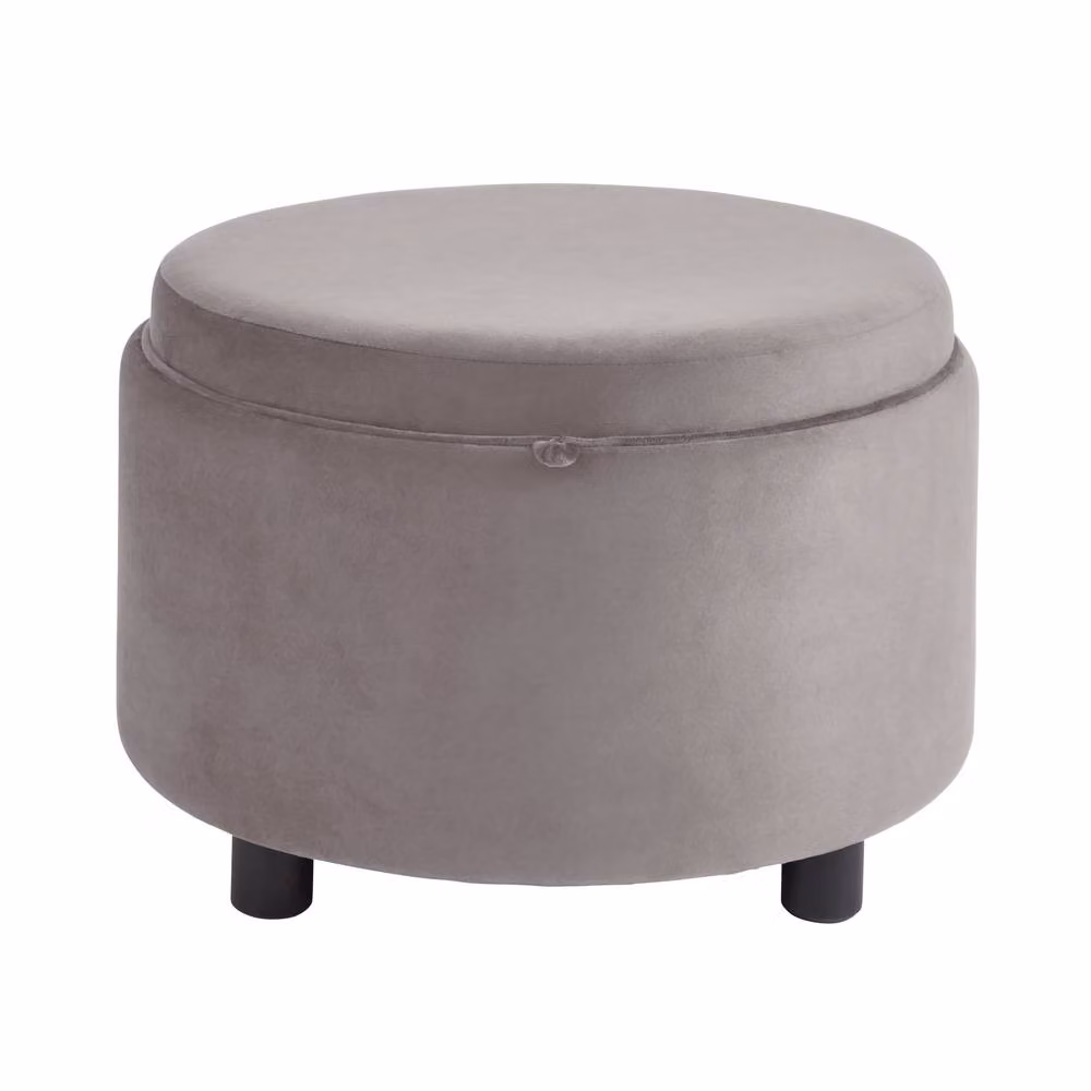 GFW Leylani Tray Top Velvet Stool in Grey – 2