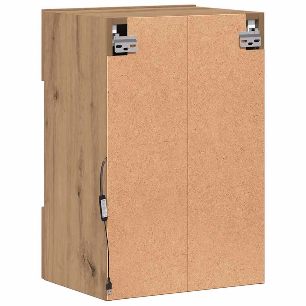 Berkfield Home Artisan Oak TV Wall Cabinets with LED Lights, 2 Piece Set, Brown, W: 40 cm, D: 30 cm, H: 60.5 cm – 4