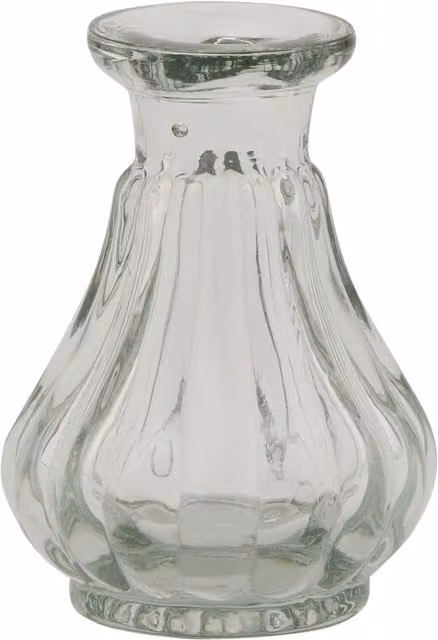 KDMK Batura Small Bud Vase 3 Minimalist Round Glass Tabletop Vase in Transparent Yellow