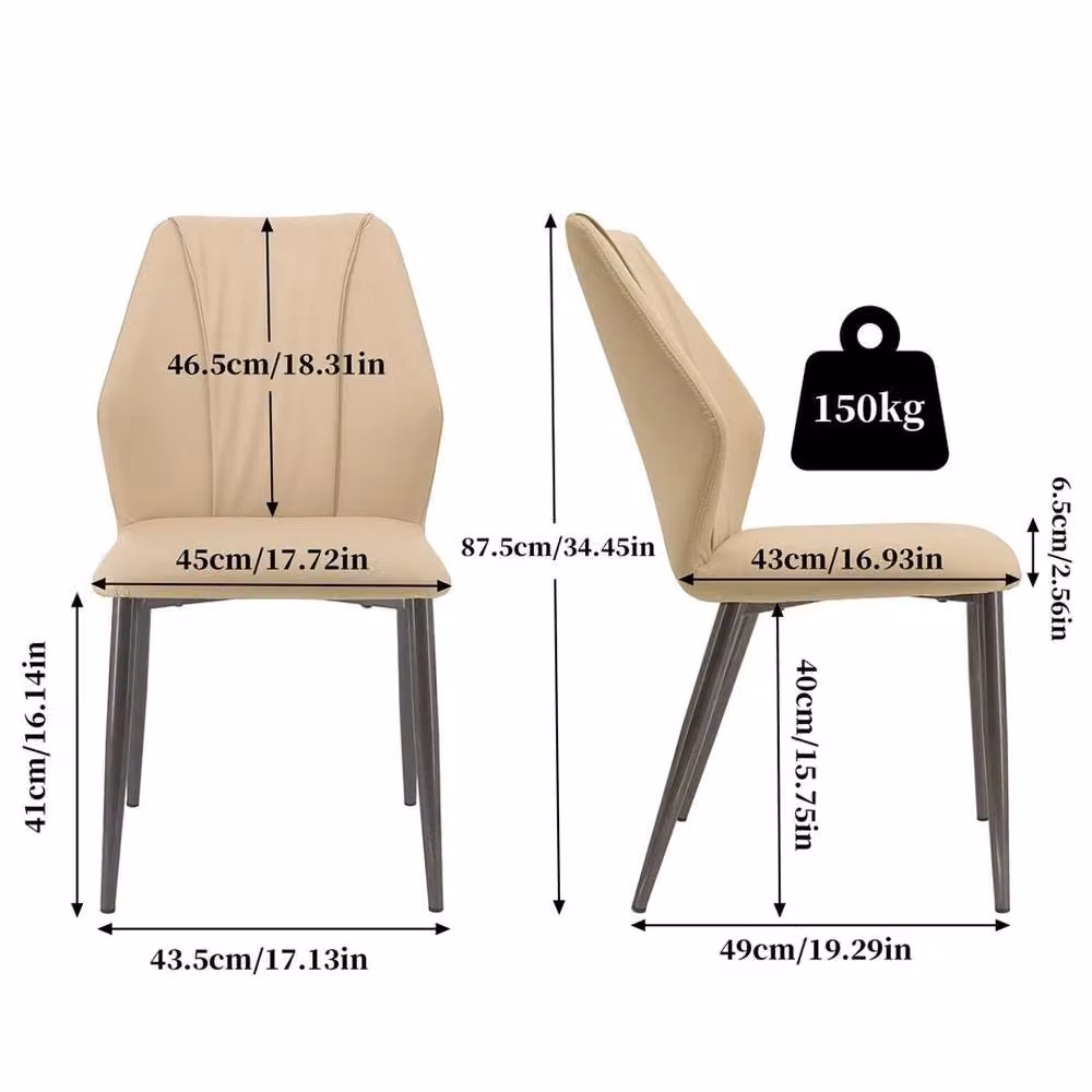 EONLION Mid-Century Dining Chairs Set of 2 in Beige Fabric – 2