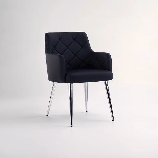 Interiors by Premier Modern Black Velvet Dining Chair
