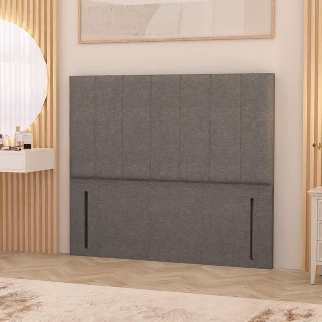 Somnior Beds Ltd Austin Linen Fabric Floor Standing Upholstered Headboard in Silver/Grey, Single
