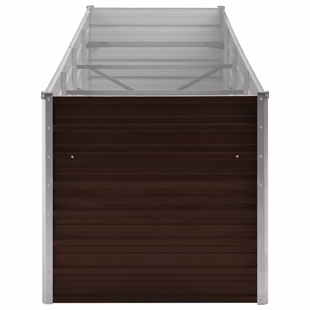 Berkfield Home Garden Brown Galvanised Steel Raised Bed W/D/H: 320 x 80 x 77 cm – 3