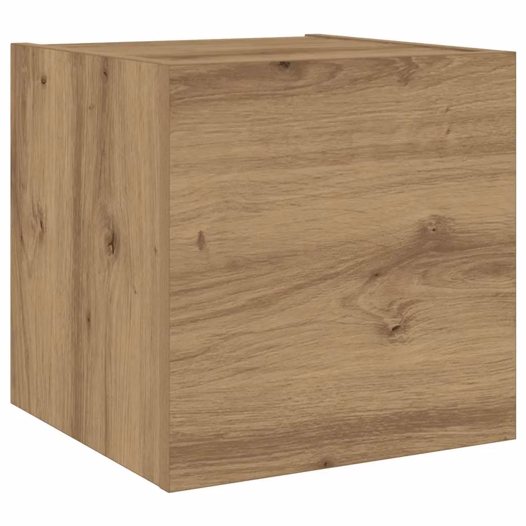 Berkfield Home Artisan Oak Wall Mounted TV Cabinets, 6 Piece Set in Brown Matt Engineered Wood – 3