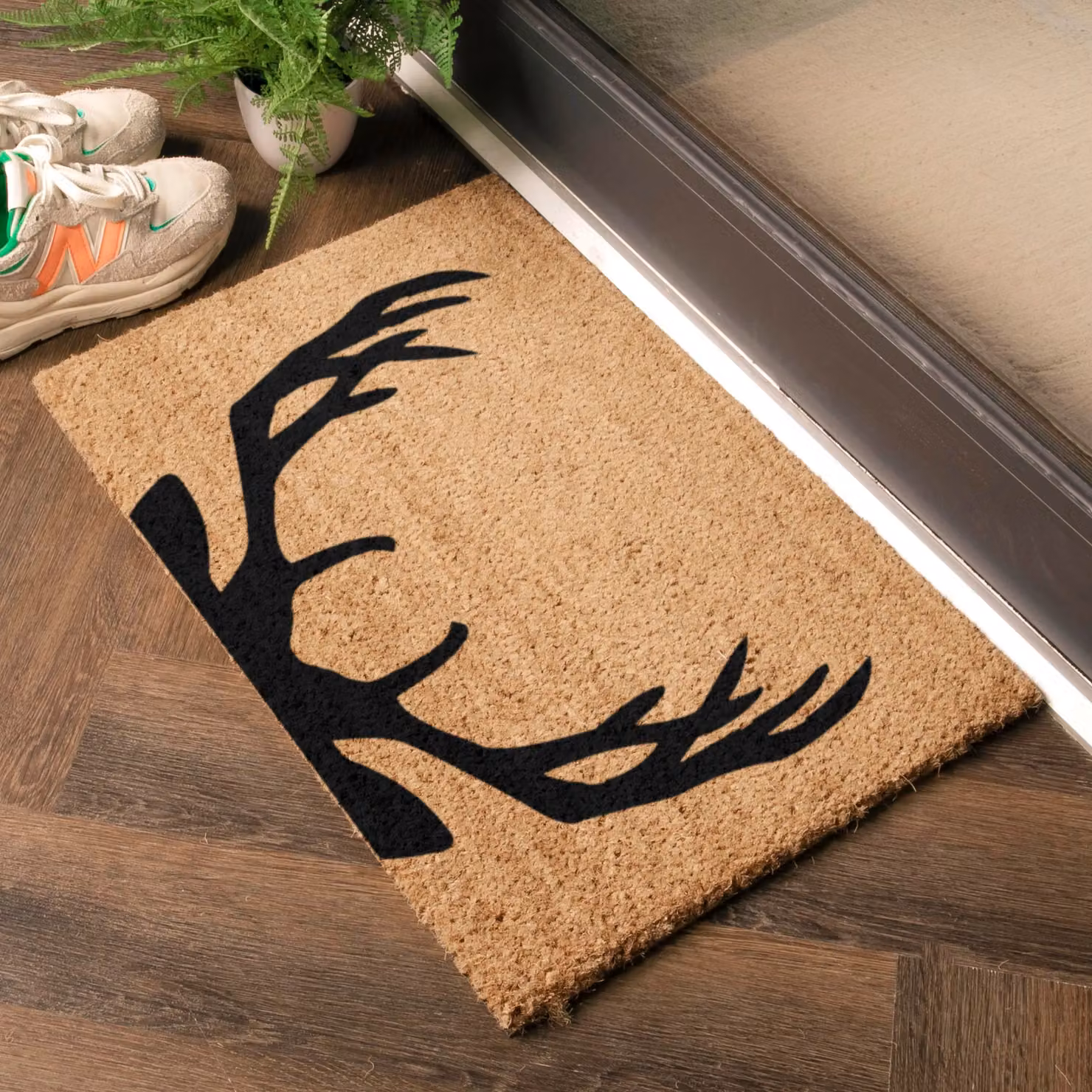 Artsy Mats Stag Antlers Doormat in Black, W/D: 60 x 40 cm – 2