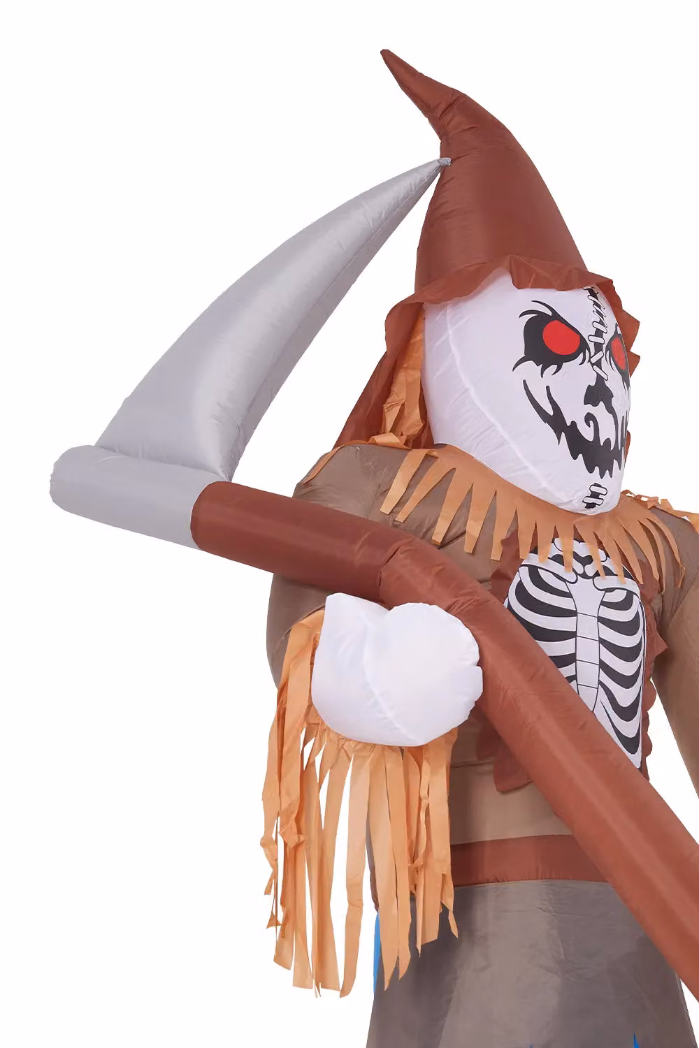 Living and Home 10ft Halloween Lighted Inflatable Scarecrow Grim Reaper with Scythe in Red and Multicolour – 3