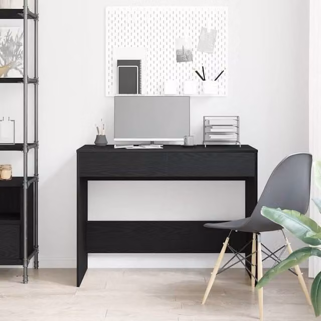Berkfield Home Modern Black Oak Writing Desk, W/D/H: 101 x 50 x 76.5 cm