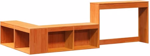 Berkfield Home Versatile Bedside Cabinet and Desk in Wax Brown Solid Pine, W/D/H: 122 x 40.5 x 75 cm – 1