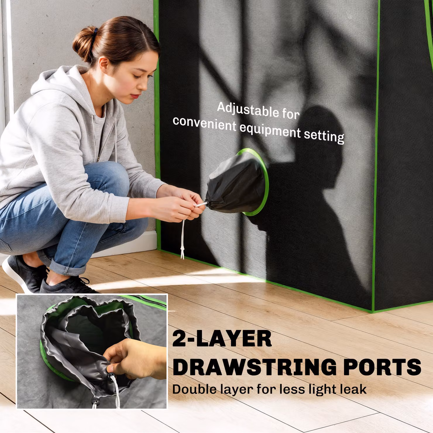 Outsunny Black Reflective Mylar Hydroponic Grow Tent for Indoor Plants, W/D/H: 120 x 120 x 200 cm – 6