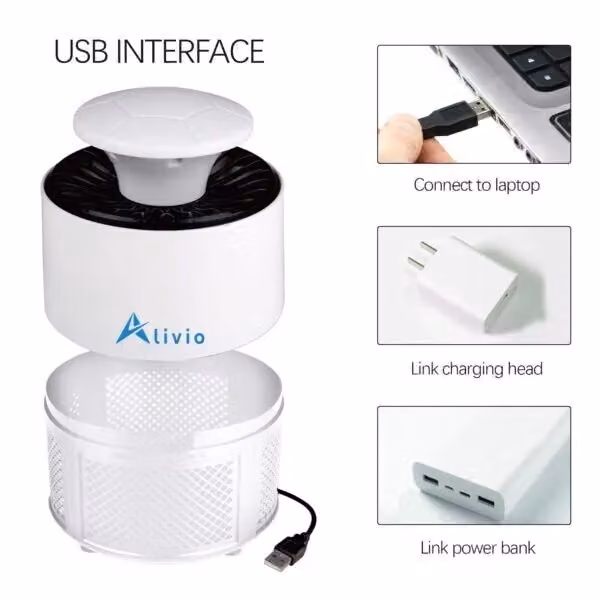 Alivio Electric Mosquito Killer UV Lamp with Adjustable Repellent in White – 2