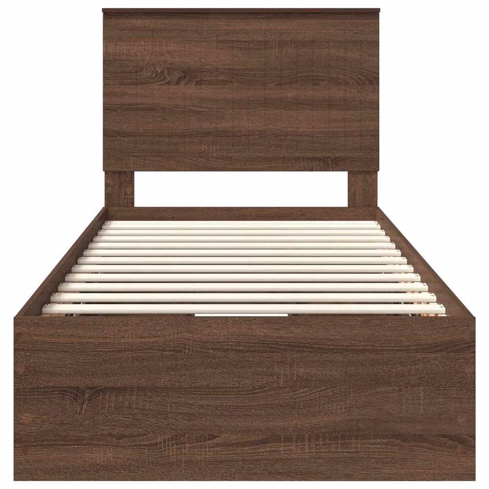 Berkfield Home Modern Bed Frame with Drawers in Brown Oak, W/D/H: 90 x 200 cm – 5