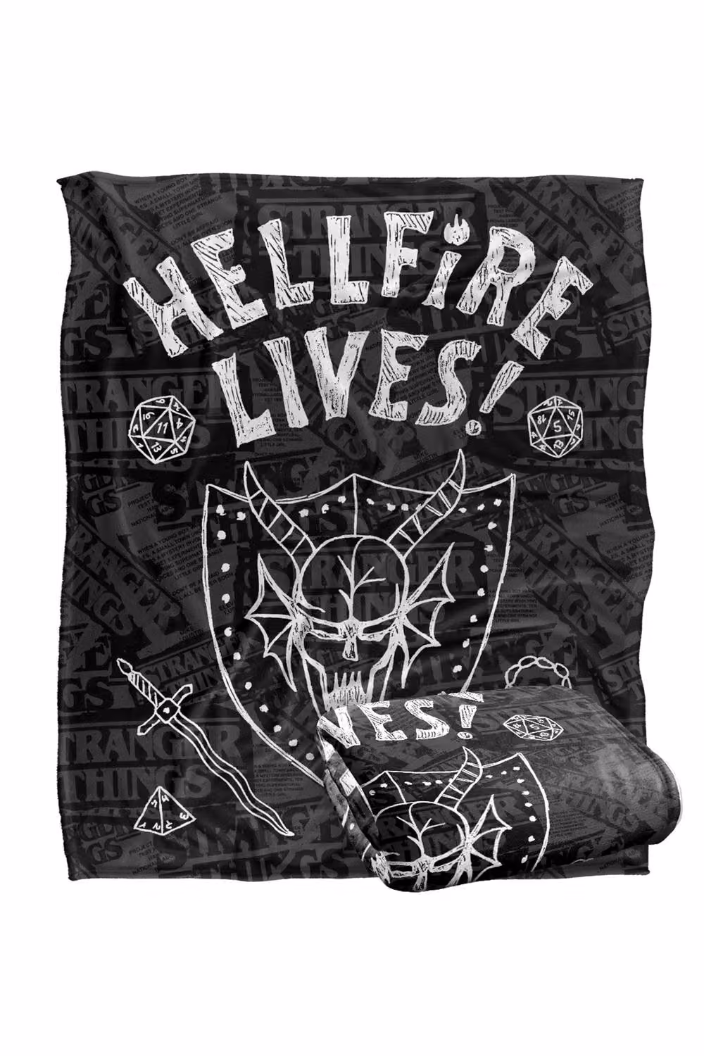 Netflix Stranger Things Hellfire Club Graduation Inverted Super Soft Fleece Throw Blanket, Multicolour, W/D/H: 91 x 147 cm – 2