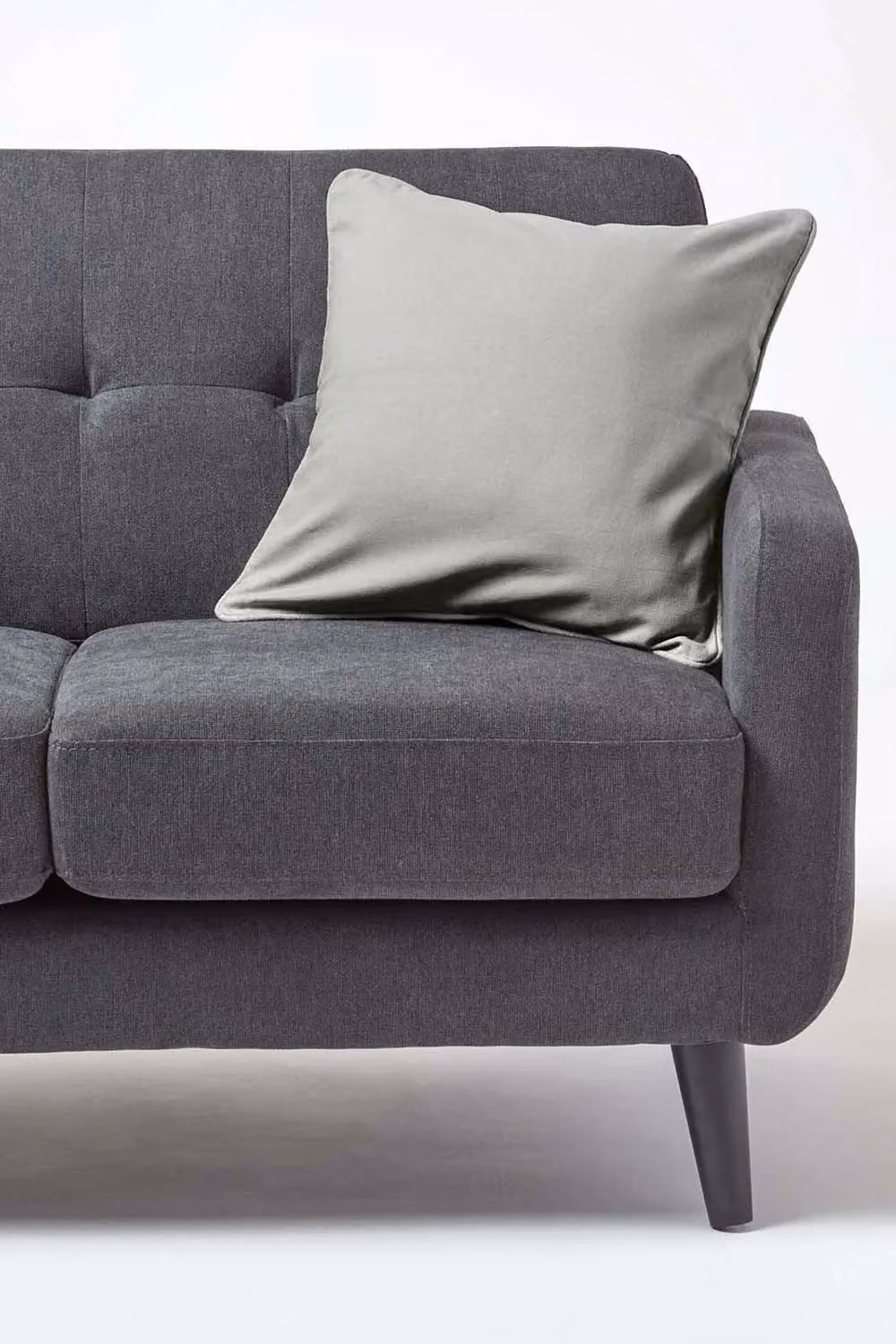 Homescapes Plain Cotton Square Cushion Cover in Grey, W/D/H: 30 x 30 x 30 cm – 3