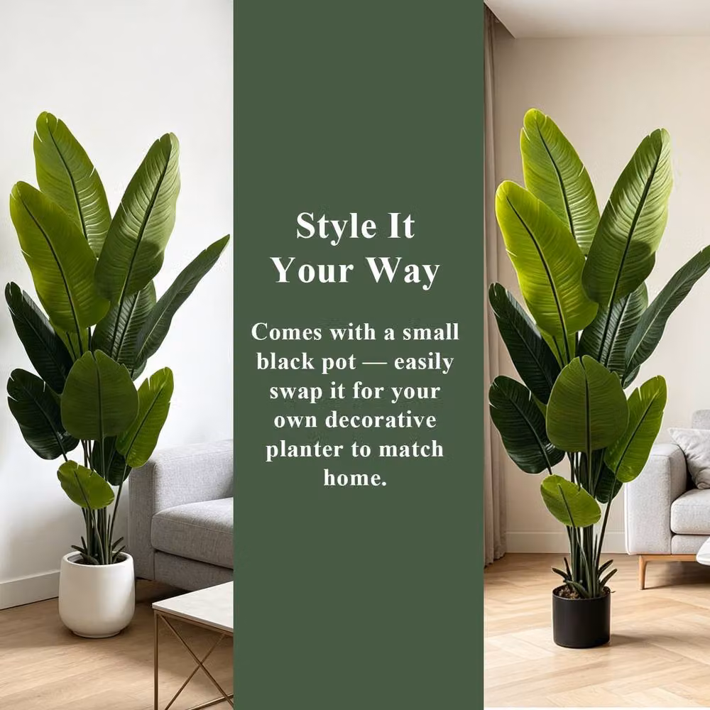 CASSILANDO Lifelike Artificial Bird of Paradise Plant, Green, Height: 152.4 cm – 4