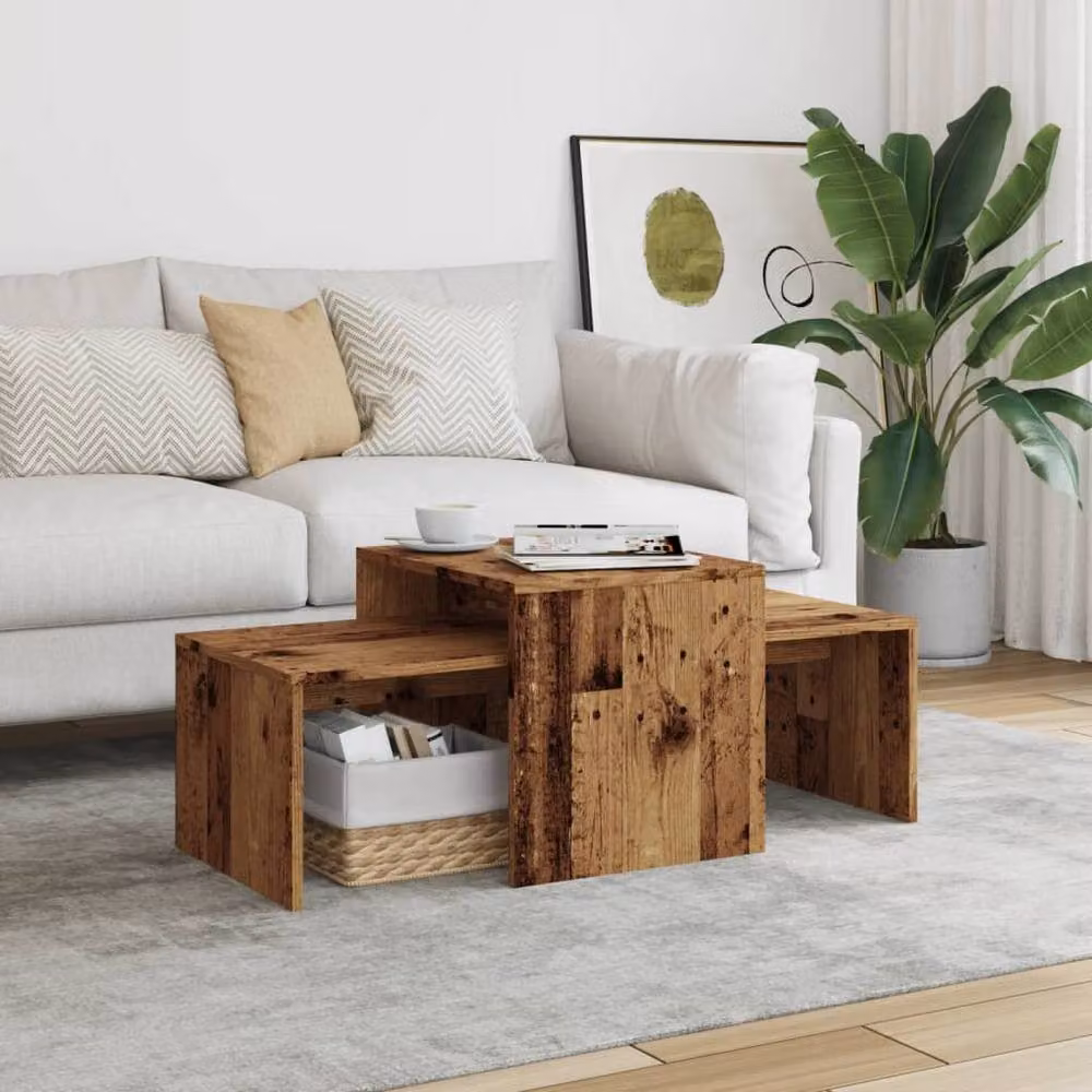 Berkfield Home Old Wood Coffee Table in Brown, W/D/H: 100 x 48 x 40 cm – 3