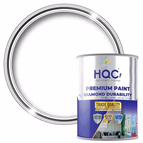 HQC White Quick-Drying Weatherproof Wood Paint for Outdoor Furniture and Garden Fences, 5 Litre – 1
