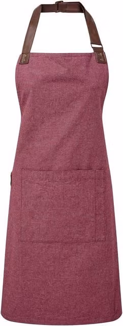 Premier Annex Oxford Faux Leather Bibbed Full Apron in Red