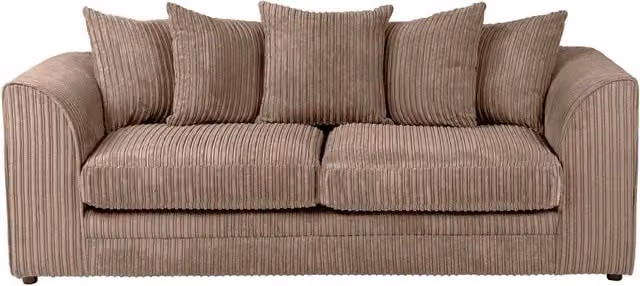 SquareBoxx Lennox 3 Seater Upholstered Sofa Set in Brown – 1