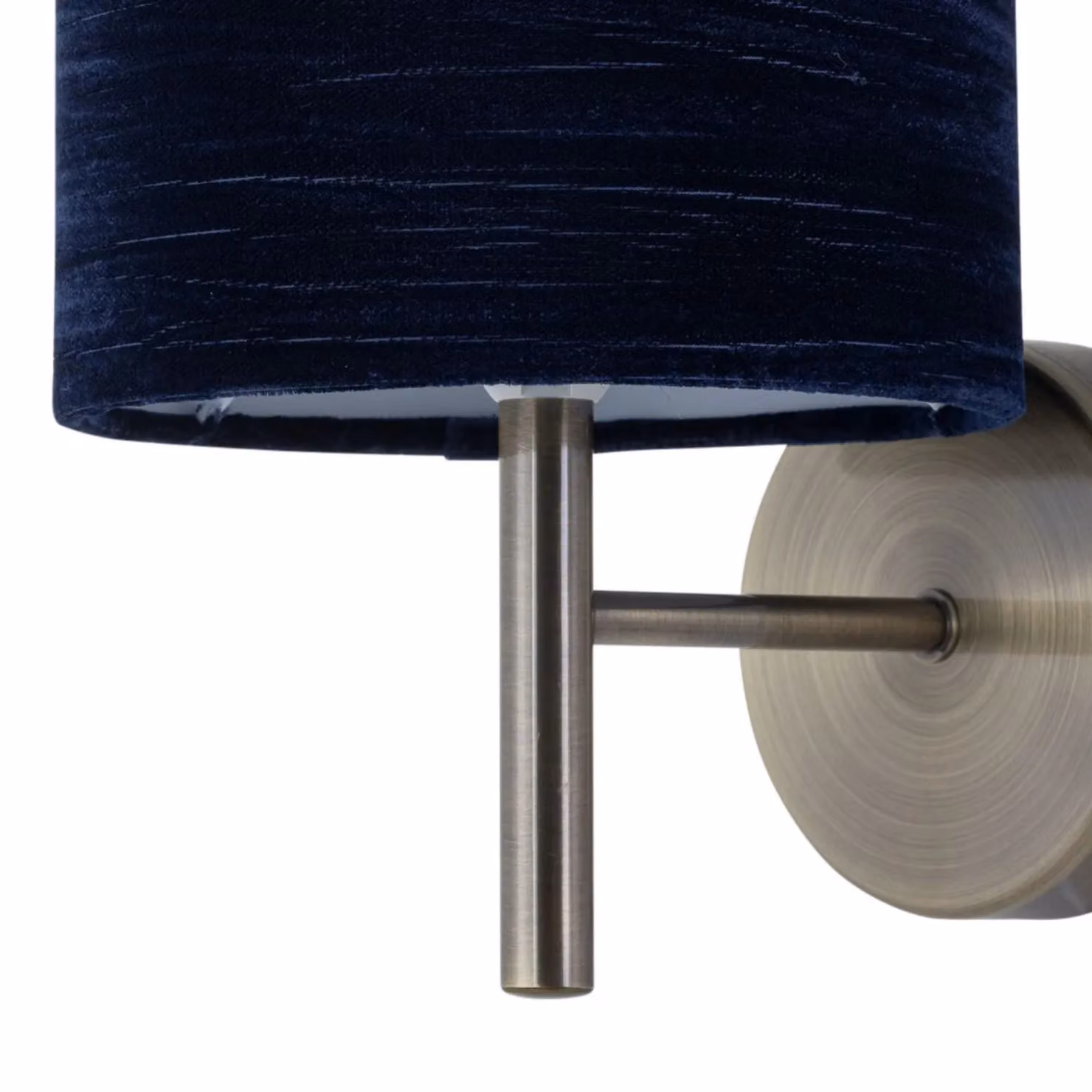 First Choice Lighting Brea Antique Brass Wall Light with Blue Fabric Shade – 2