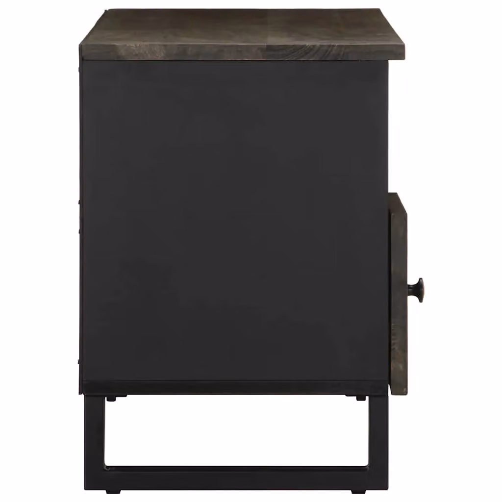 Berkfield Home Black Mango Wood TV Cabinet W/D/H: 100 x 33 x 46 cm – 3