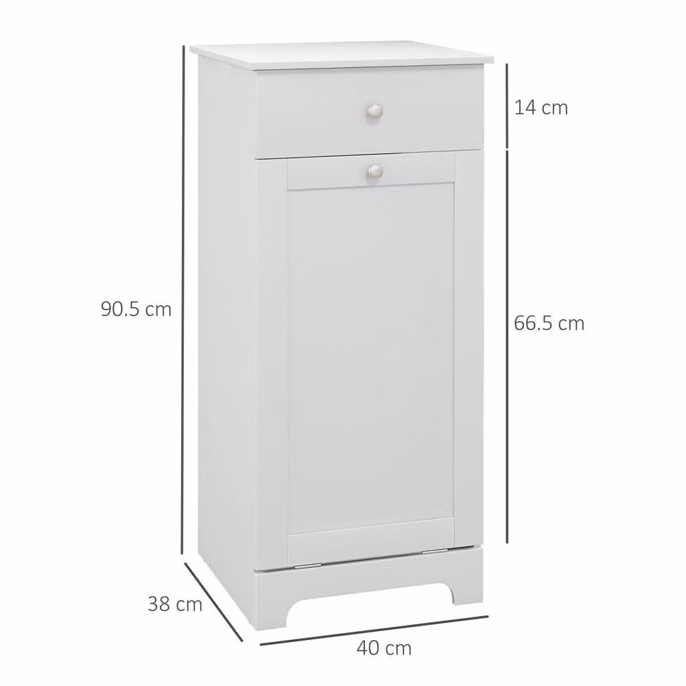 STILVORA Modern White Laundry Cabinet with Internal Drawers and Hinged Doors H 90.5 x W 52 x D 32 cm – 2