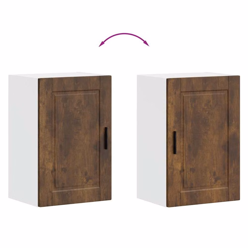 Berkfield Home Porto Smoked Oak Kitchen Wall Cabinet in Brown, W/D/H: 60.0 x 25.0 x 40.0 cm – 4