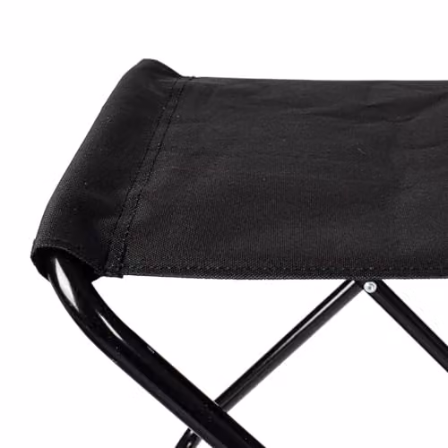 Harbour Housewares Pack of 2 Black Canvas Folding Stools with Powder Coated Steel Frame – 2