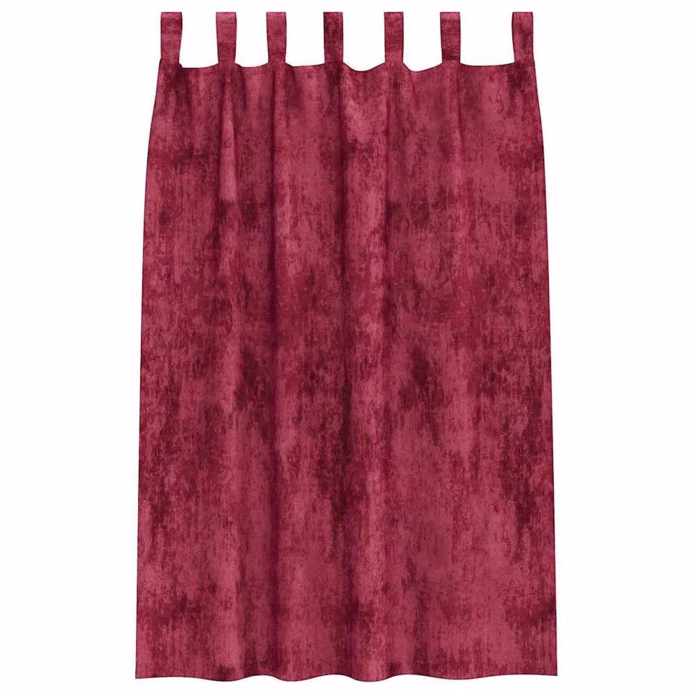 Berkfield Home Velvet Eyelet Curtains, 2 Pack, Red, H 175 cm x W 140 cm – 4