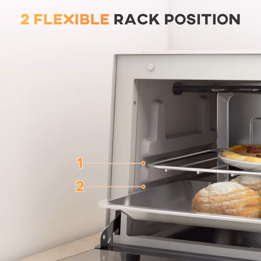 HOMCOM 9L Mini Countertop Toaster Oven with Timer Control and Auto Shut-off, 750W, Beige – 3