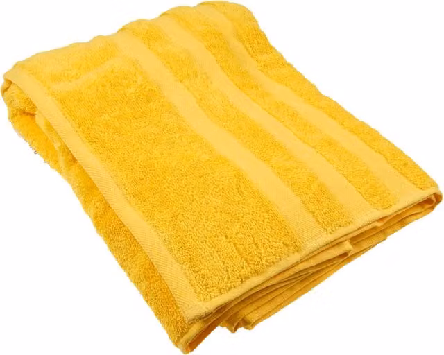 Divante Fluffy Cotton Terry Hand Towel in Ochre Yellow and Orange
