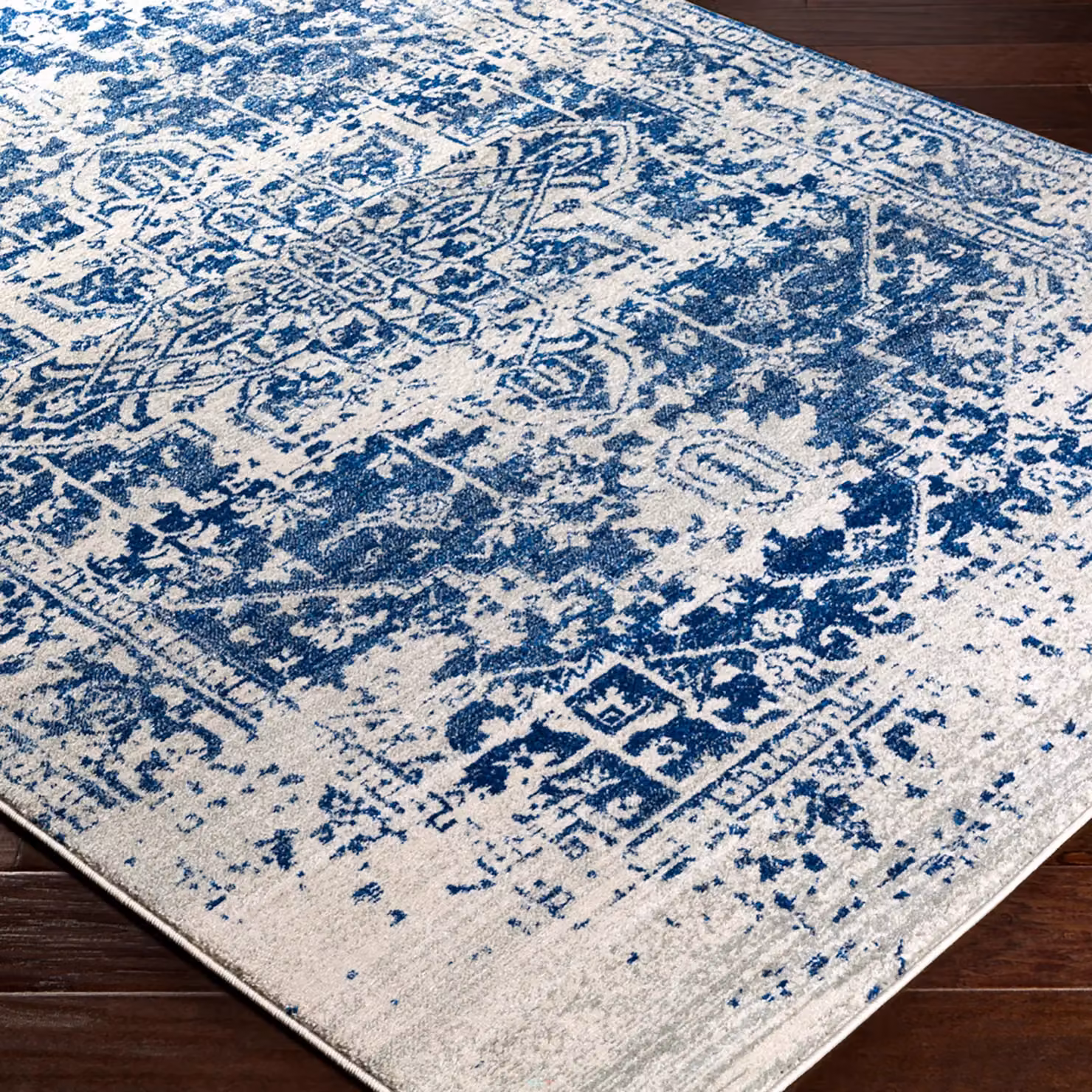 Livabliss Harput Vintage Boho Living Room Rug in Navy, Grey, Blue, Orange and White, W: 80 cm, L: 220 cm – 5