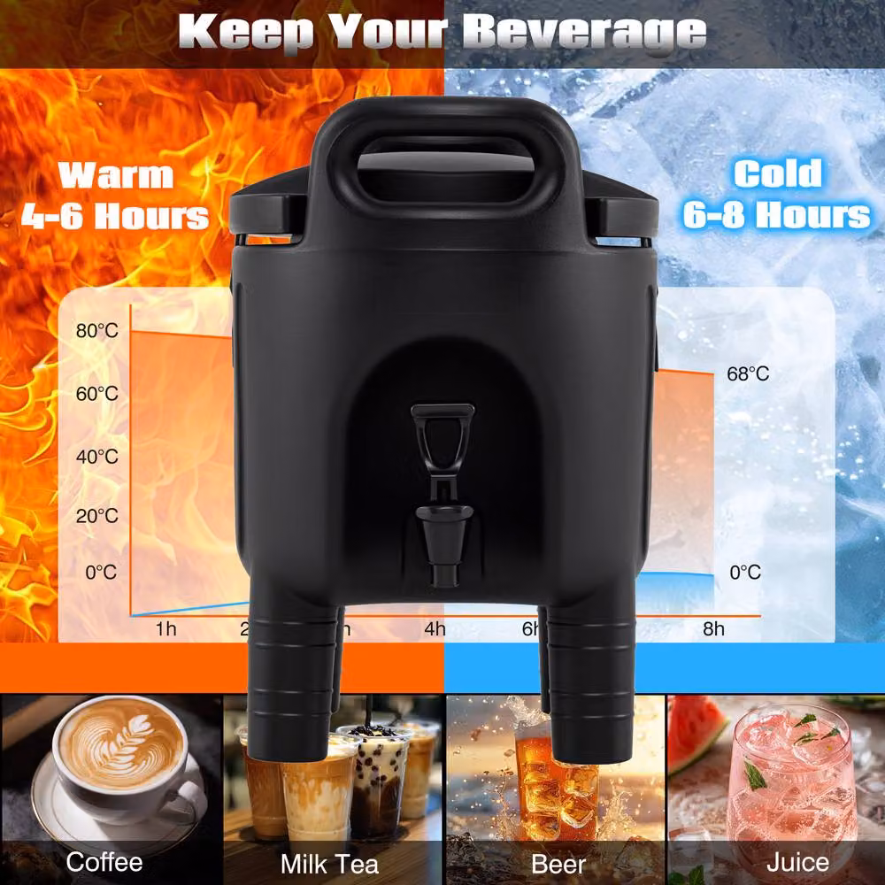 Gymax Insulated Hot and Cold Water Dispenser, 7.6 l, Black – 6