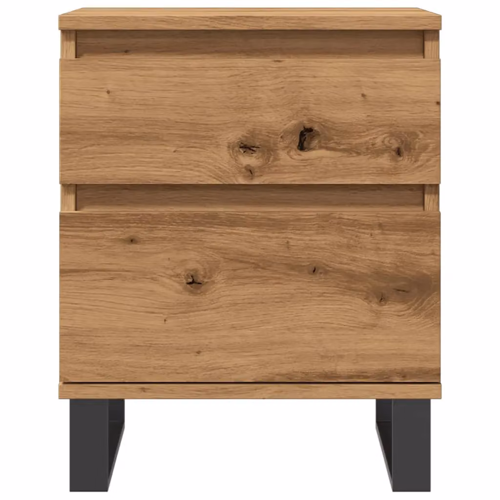 Berkfield Home Artisan Oak Bedside Cabinet in Brown, W: 40 cm, D: 35 cm, H: 50 cm – 3