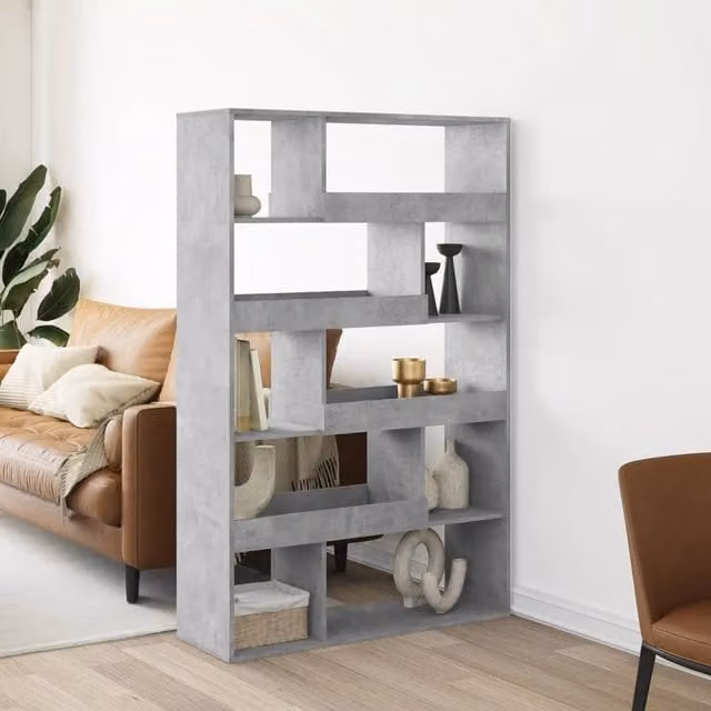 Berkfield Home Concrete Grey Room Divider in Engineered Wood W/D/H: 100 x 33 x 156.5 cm – 1