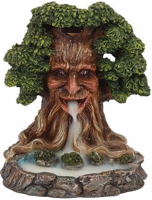 KDMD Tree Man Pond Backflow Incense Burner in Brown and Blue