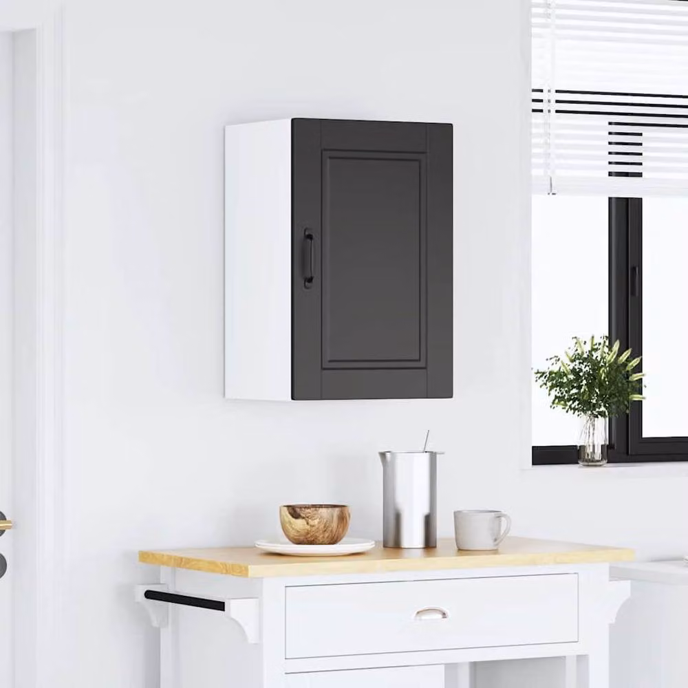 Berkfield Home Porto Black Matt Engineered Wood Kitchen Wall Cabinet – 1