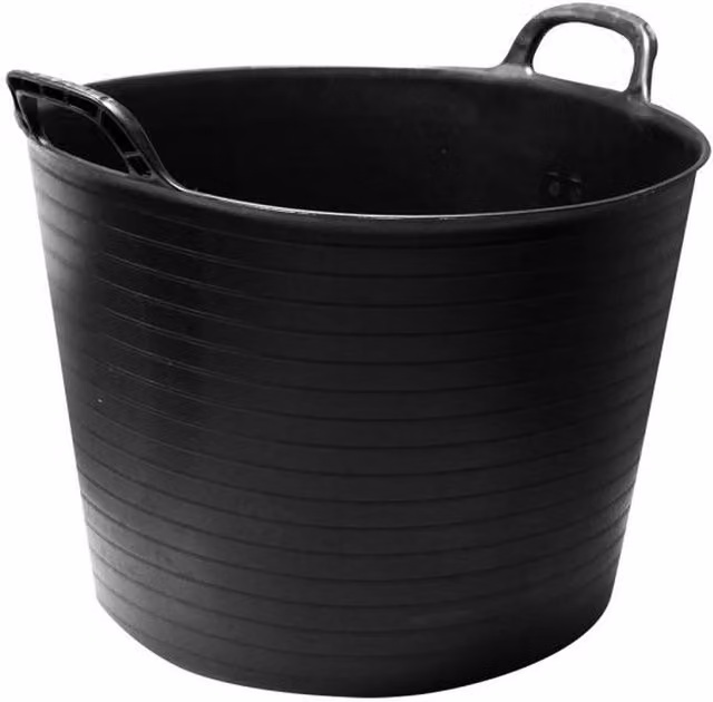 Samuel Alexander 42L Flexi Plastic Tub Bucket with Handles, Black